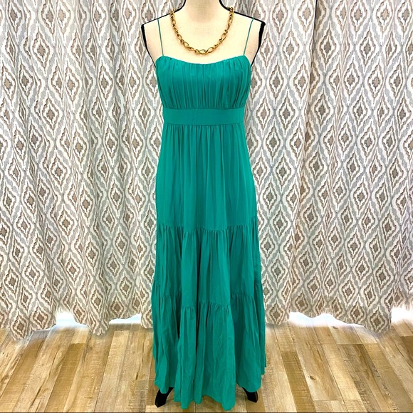 LAUREN BY RALPH LAUREN Tiered Teal Maxi Dress NWOT - Picture 1 of 6